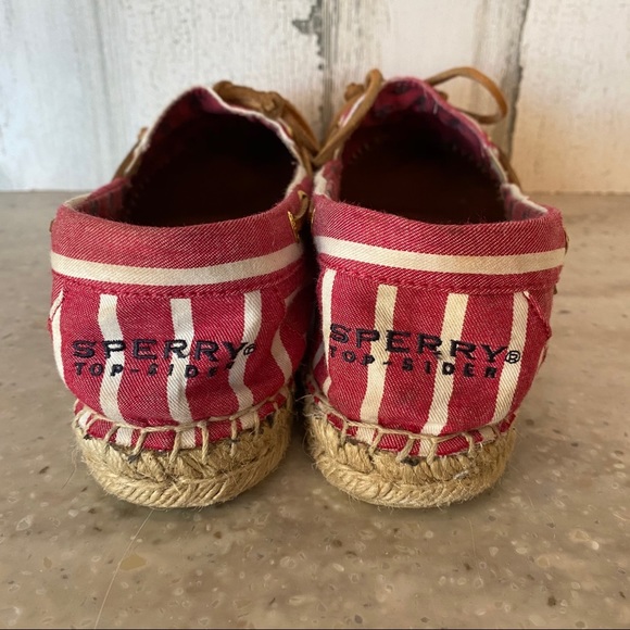 Sperry Top Sider Katama Espadrilles Red White 8M - Picture 7 of 9